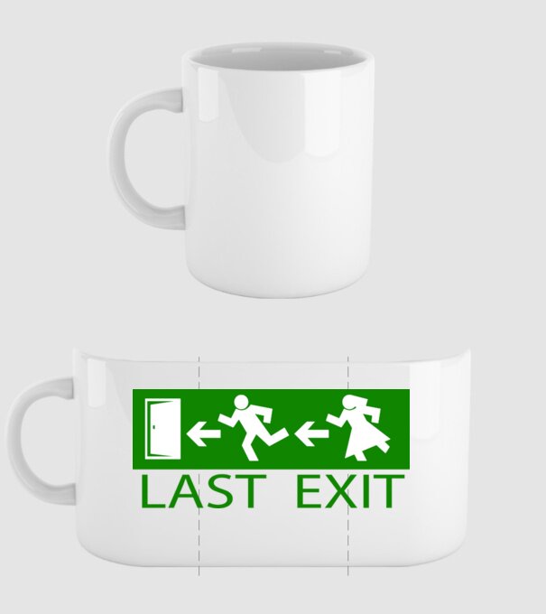 Last Exit model alb pe tricou