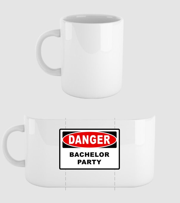 Bachelor DANGER model alb pe tricou
