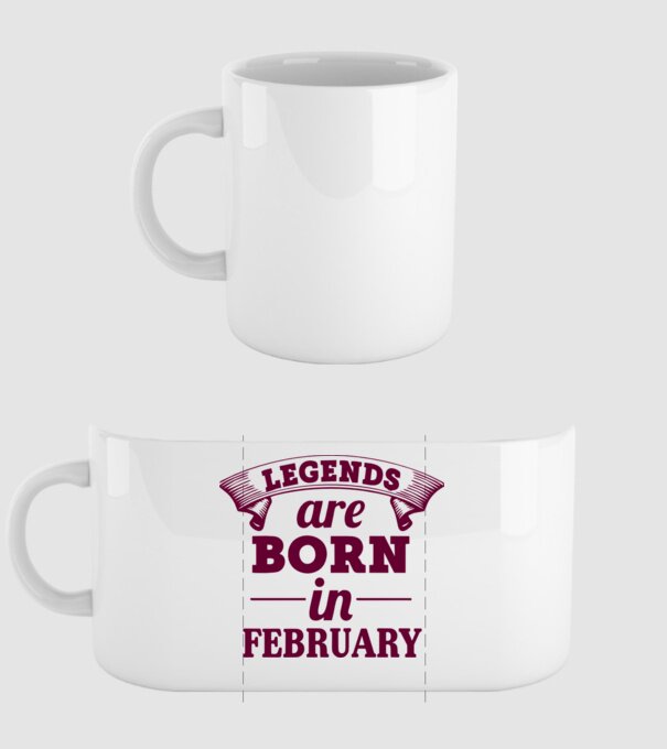 Legends are born in February model alb pe tricou