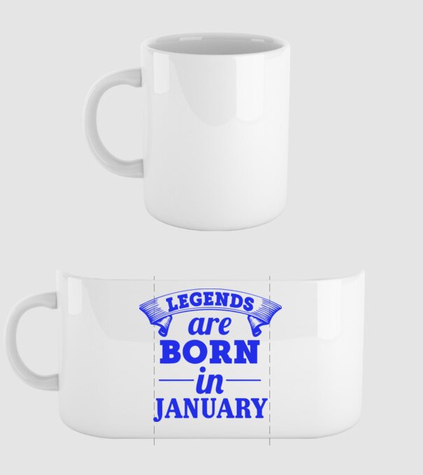 Legends are born in January model alb pe tricou