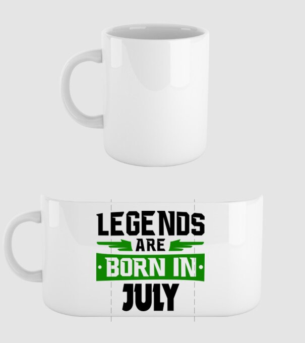 Legends are born in July model alb pe tricou