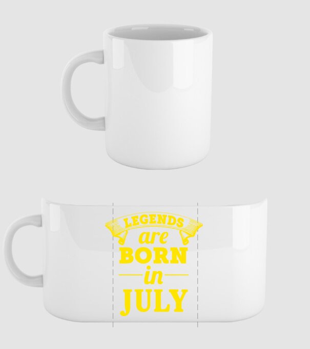 Legends are born in July model alb pe tricou