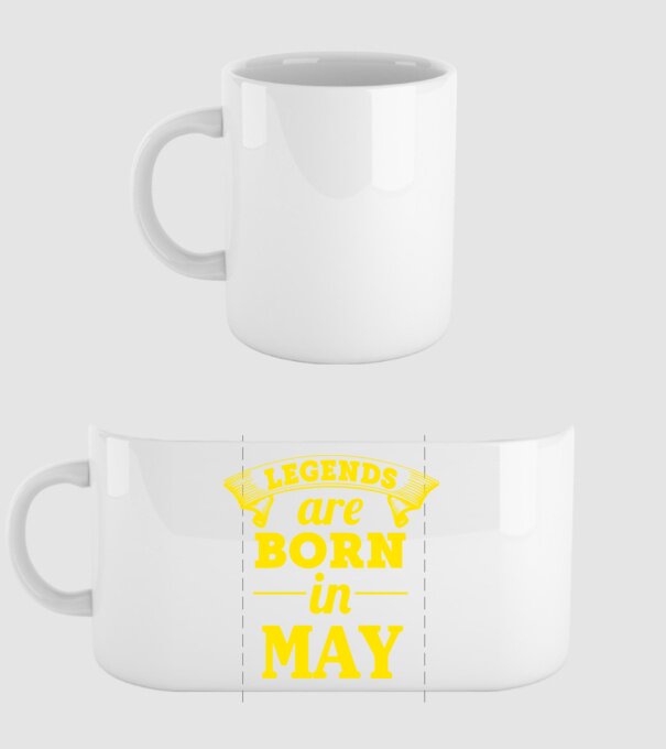 Legends are born in May model alb pe tricou