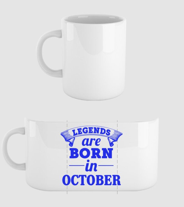 Legends are born in October model alb pe tricou