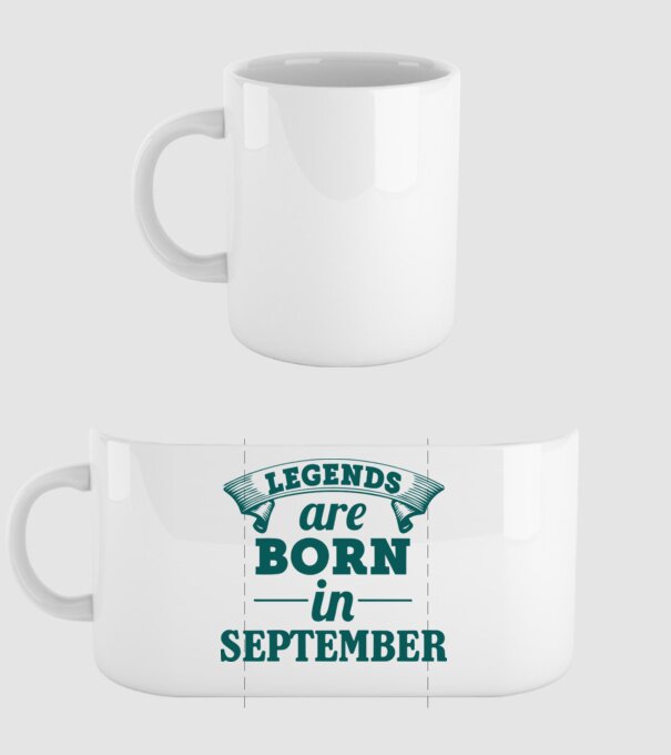 Legends are born in September model alb pe tricou