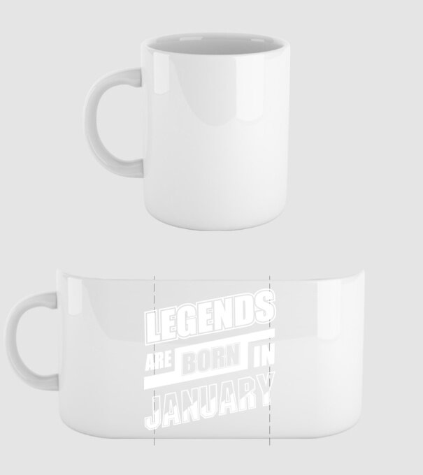 Legends are born in January model alb pe tricou