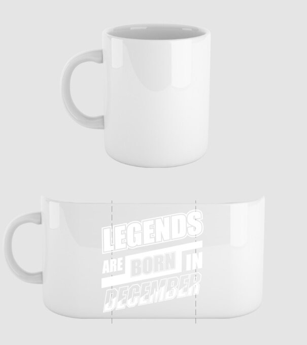 Legends are born in December model alb pe tricou