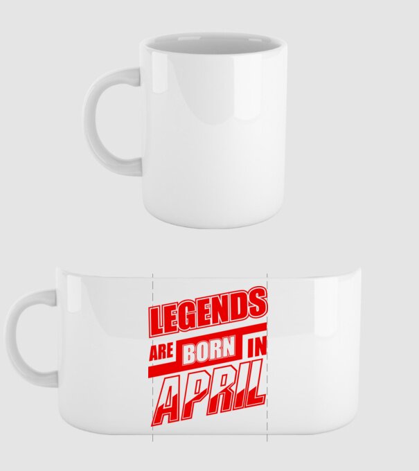 Legenda are born in April model alb pe tricou