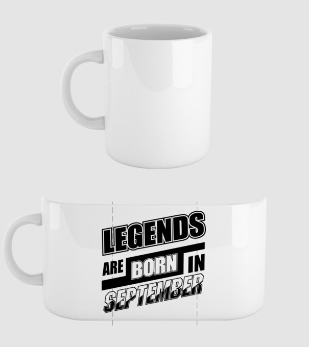 Legends are born in September model alb pe tricou