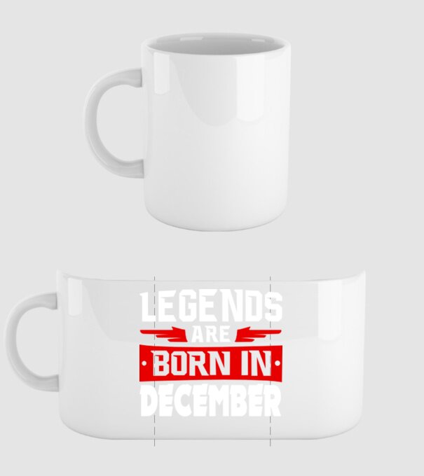 Legends are born in December model alb pe tricou