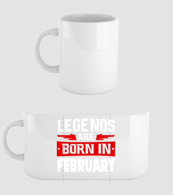 Legends are born in February model alb pe tricou