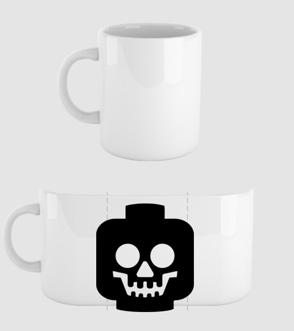 Lego Death Face.eps model alb pe tricou