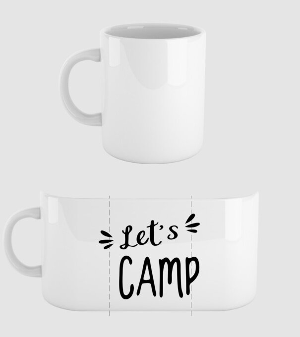 'Let''s camp' model alb pe tricou