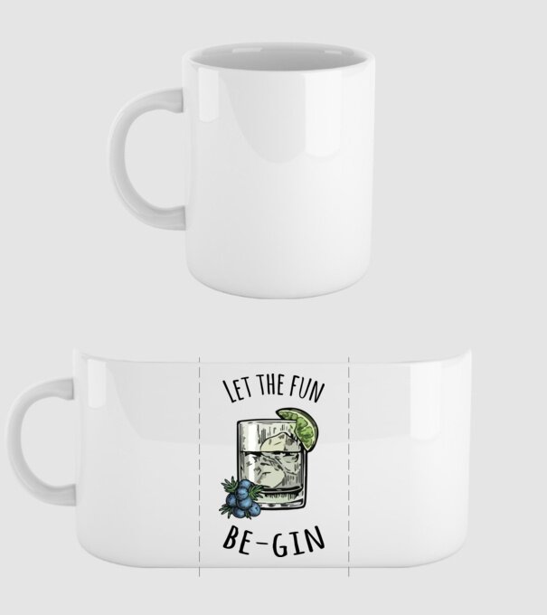 Let the fun be gin model alb pe tricou