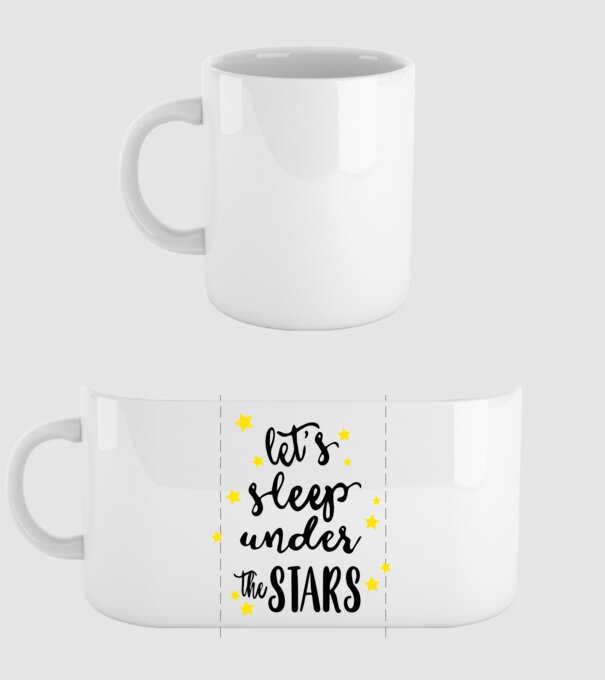 Lets sleep under the stars model alb pe tricou