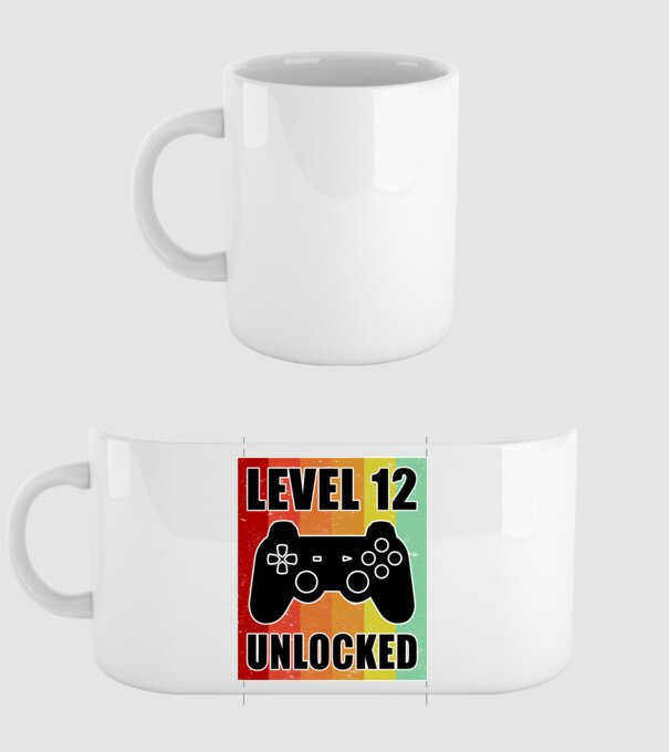 level 12 unlocked retro gamer model alb pe tricou