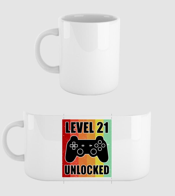 level 21 unlocked retro gamer model alb pe tricou