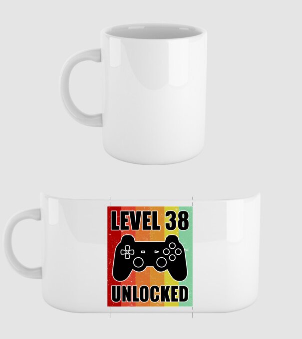 level 38 unlocked retro gamer model alb pe tricou