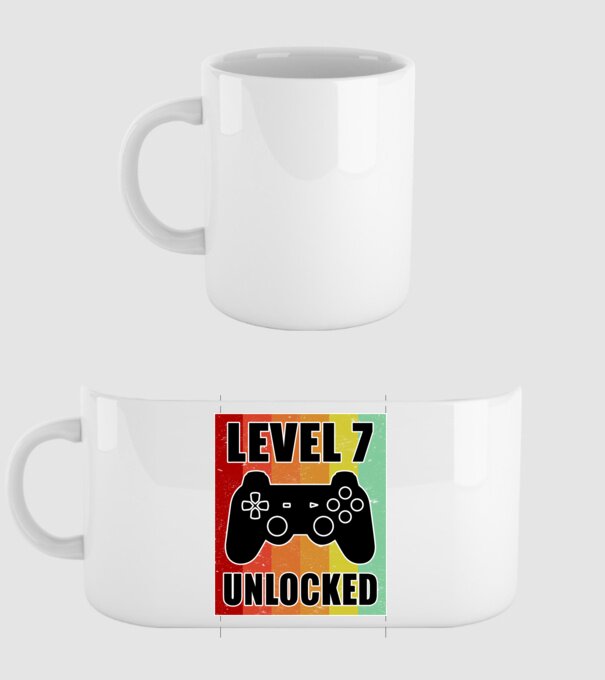 level 7 unlocked retro gamer model alb pe tricou