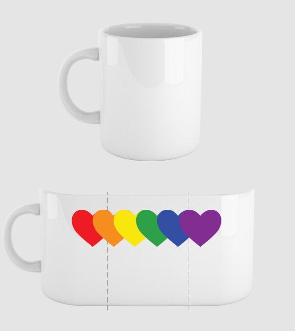 Inimi Lgbtq model alb pe tricou