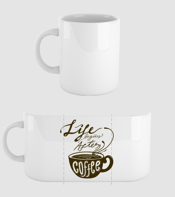 Life begins after coffee model alb pe tricou