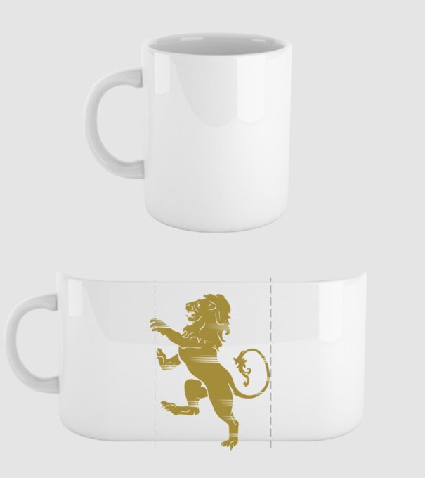 Lion Rampant model alb pe tricou