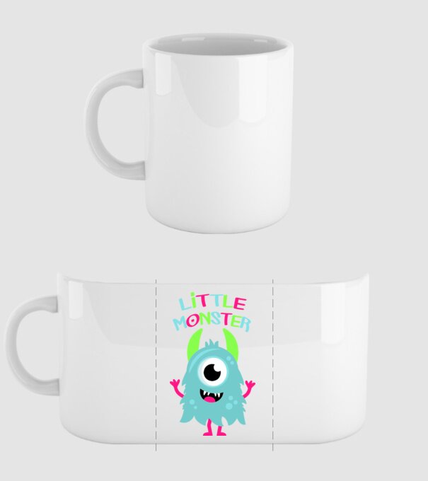 Little monster model alb pe tricou