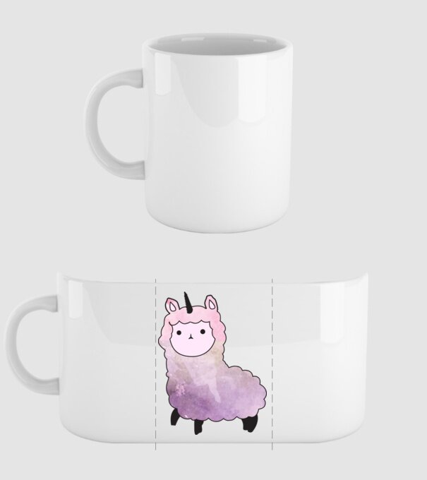 Llamacorn cutie model alb pe tricou