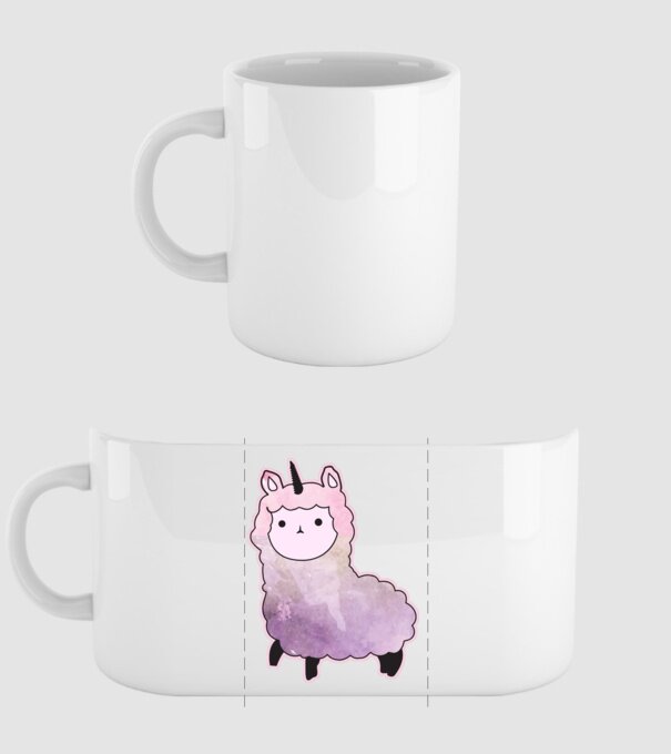 Llamacorn cutie model alb pe tricou