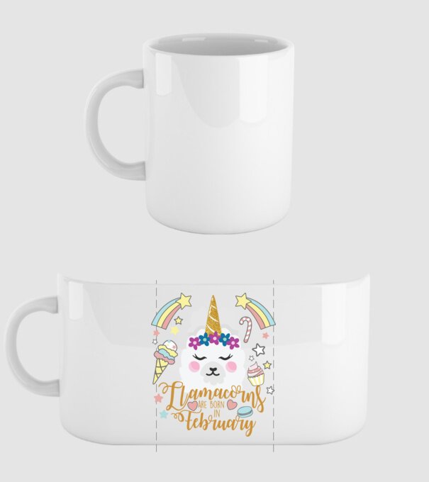 Llamacorns are born in February model alb pe tricou