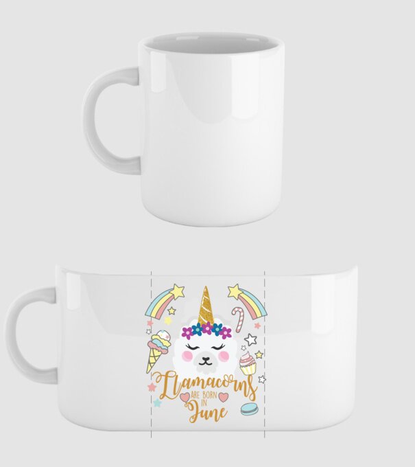 Llamacorns are born in June model alb pe tricou