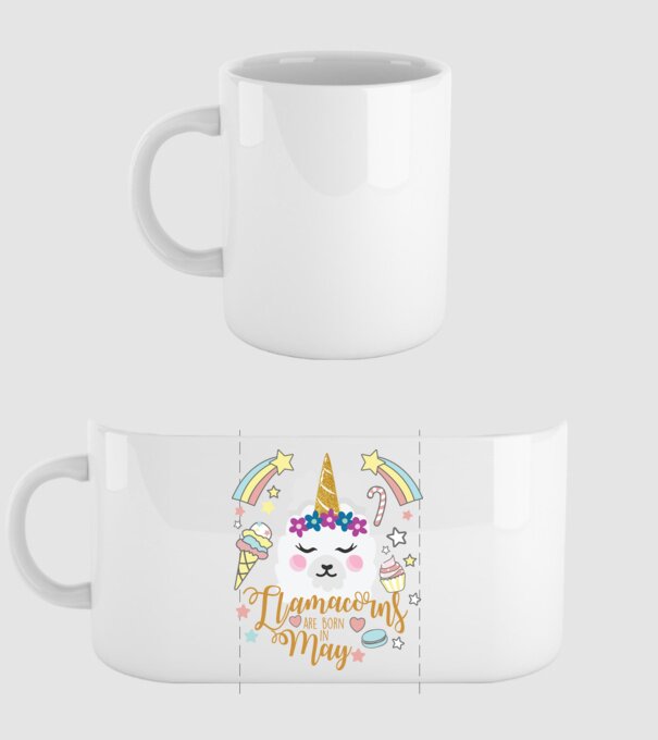 Llamacorns are born in May model alb pe tricou