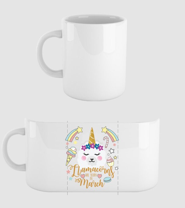 Llamacorns are born in March model alb pe tricou