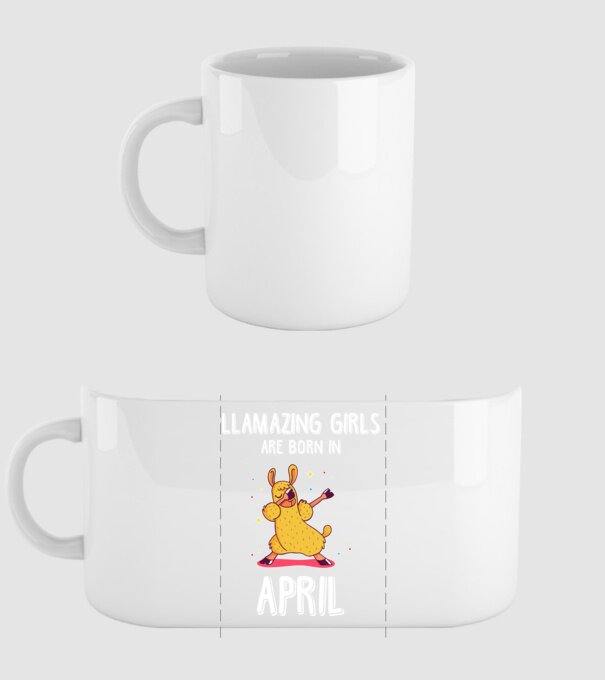 llamazing girls are born in april model alb pe tricou