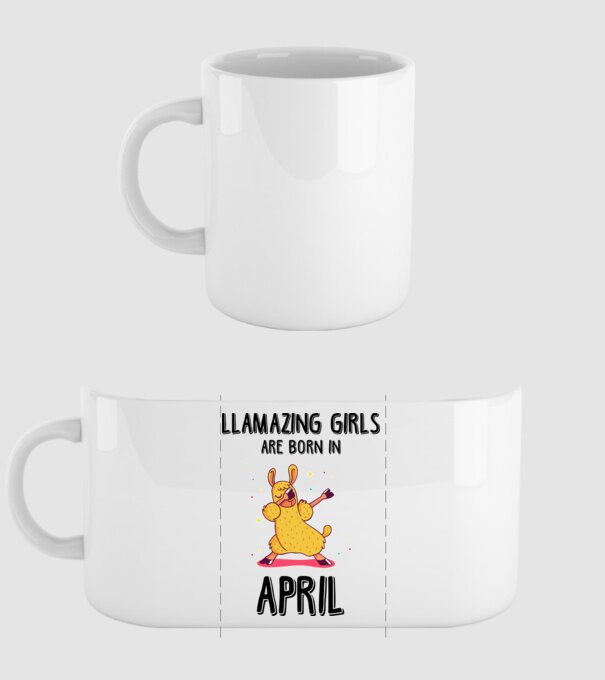 llamazing girls are born in april black model alb pe tricou