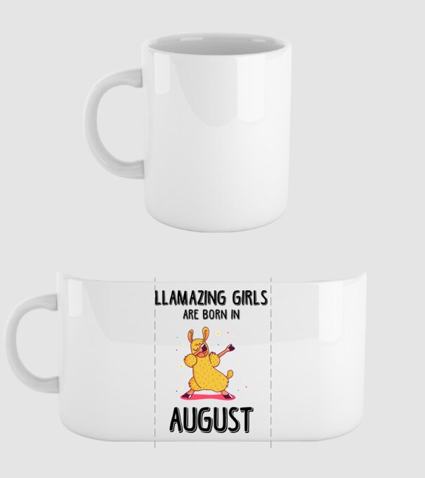 Llamazing girls are born in august black model alb pe tricou