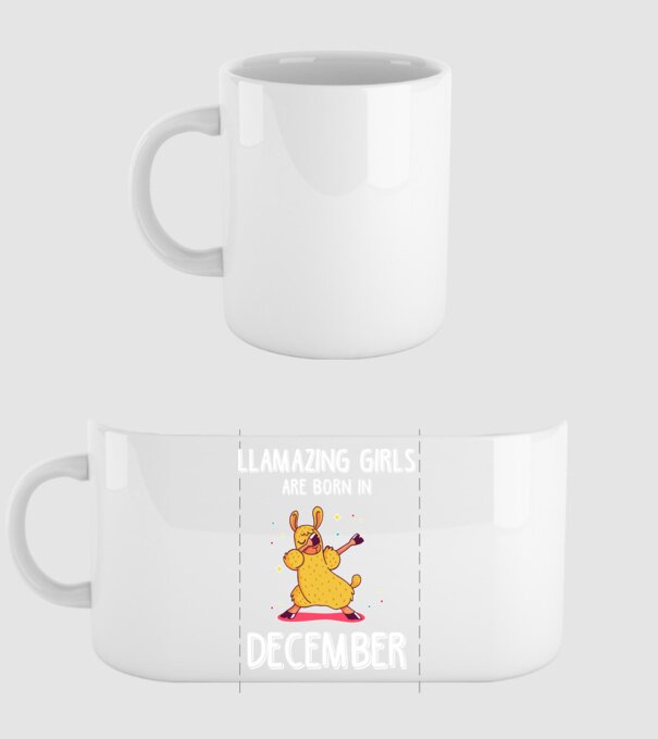 llamazing girls are born in december model alb pe tricou