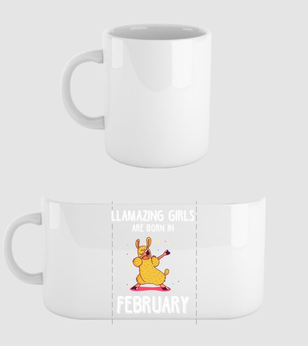 llamazing girls are born in february model alb pe tricou