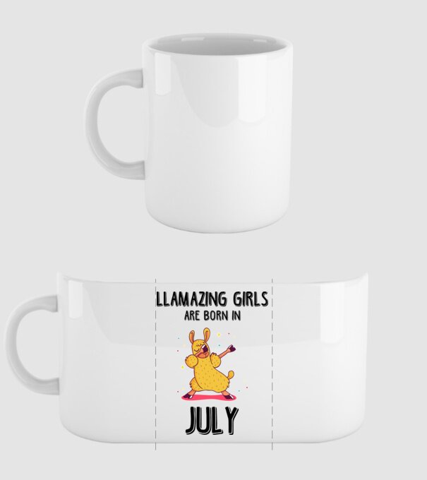 Llamazing girls are born in july black model alb pe tricou