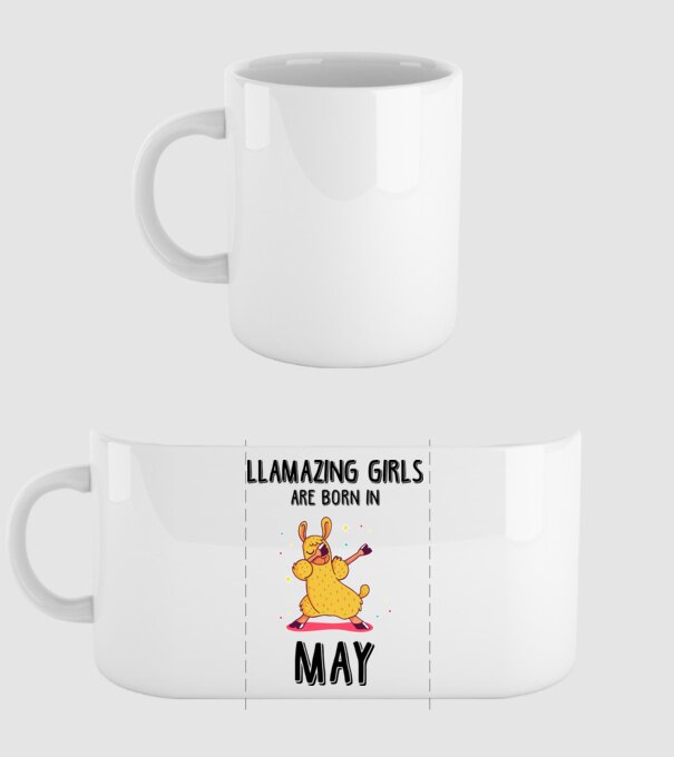 Llamazing girls are born in may black model alb pe tricou