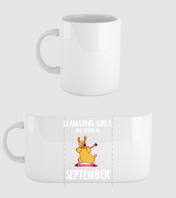 Llamazing girls are born in september model alb pe tricou
