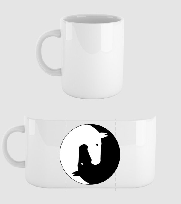Lovas ying-yang model alb pe tricou