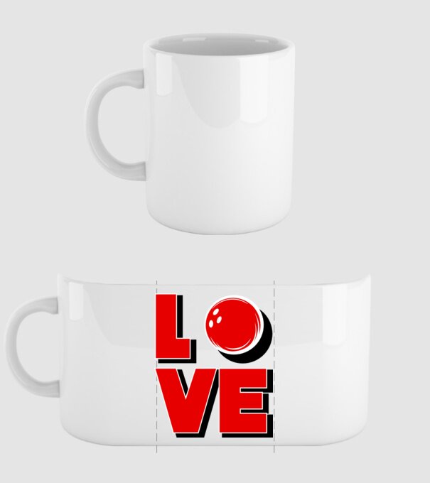 Love bowling model alb pe tricou
