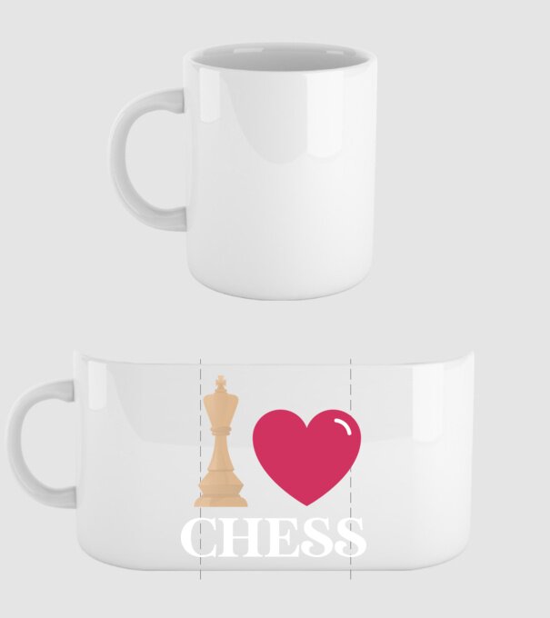 Love chess model alb pe tricou