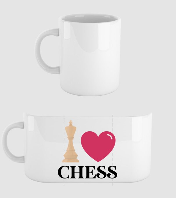 Love chess model alb pe tricou