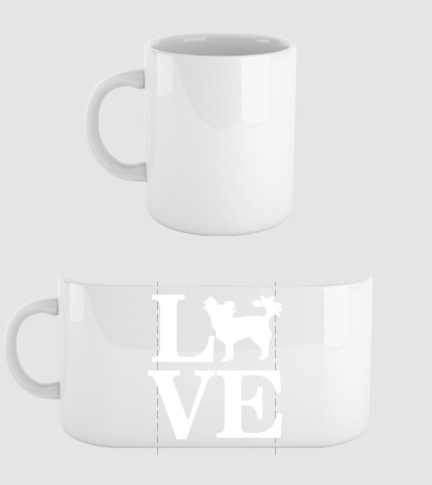 LOVE CHIHUAHUA model alb pe tricou