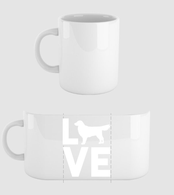 LOVE Golden Retriever model alb pe tricou