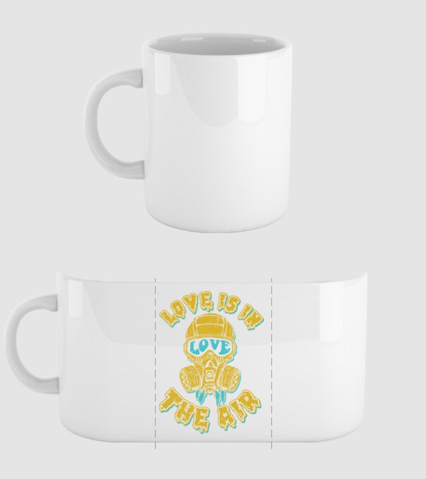Love is in the air model alb pe tricou