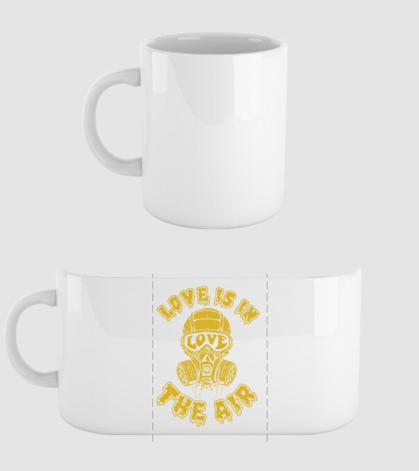 Love is in the air yellow model alb pe tricou