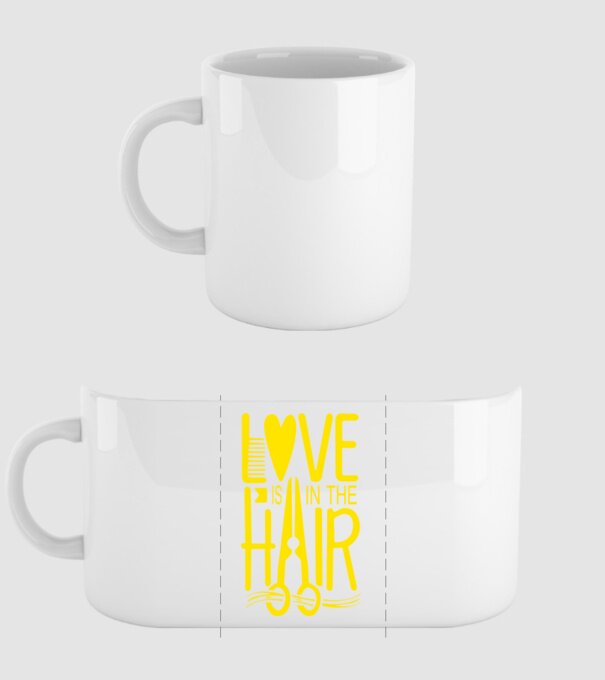 Love is in the hair model alb pe tricou